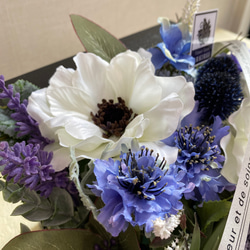【送料込】＊ 白 紫 アーティフィシャルフラワーBOX ＊　 造花　インテリア 7枚目の画像