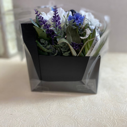 【送料込】＊ 白 紫 アーティフィシャルフラワーBOX ＊　 造花　インテリア 8枚目の画像
