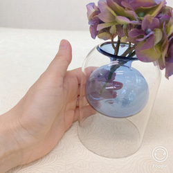 ダブルな透明感【送料込】＊ ブルーのフラワーベース ＊　花瓶　ユニーク　 6枚目の画像