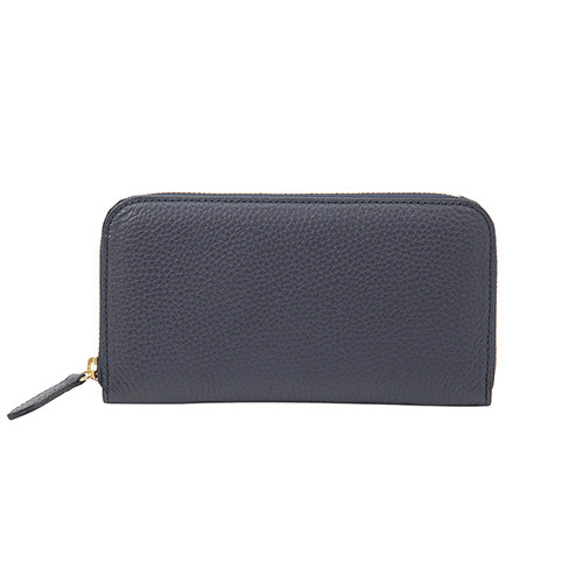 Mezzo Shrink 牛革 財布 本革 ラウンドファスナー 長財布 ネイビー Mezzo Shrink ネイビー RIA