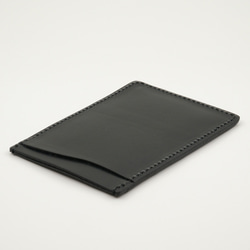 唯一無二 の 漉き模様革 伝統工芸 スキモレザー 本革 パスケース 縞模様 マーブル (ブラック) 4枚目の画像