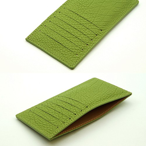 ドイツシュリンク ライトグリーン カードケース カブセ財布に綺麗に収まる （カード12枚収納可） 3枚目の画像