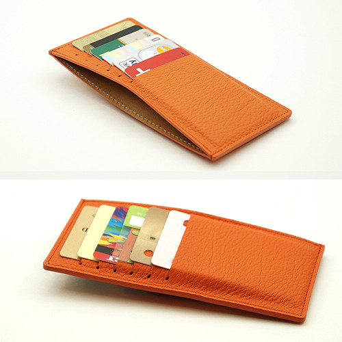 ドイツシュリンク オレンジ カードケース カブセ財布に綺麗に収まる