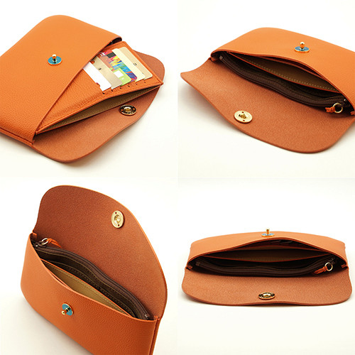 ドイツシュリンク オレンジ カードケース カブセ財布に綺麗に収まる