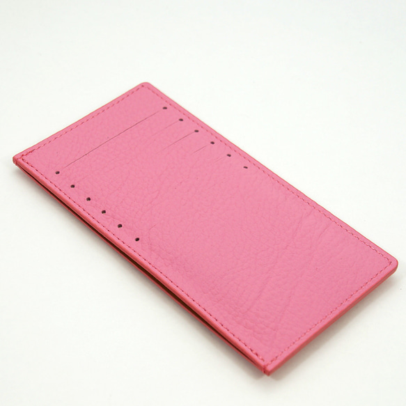 ドイツシュリンク ピンク 本革 カードケース カブセ財布に綺麗に収まる （カード12枚収納可） 1枚目の画像
