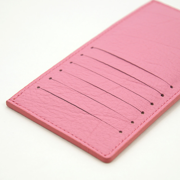 ドイツシュリンク ピンク 本革 カードケース カブセ財布に綺麗に収まる （カード12枚収納可） 3枚目の画像