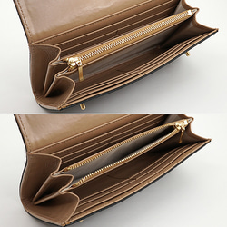 【受注生産】ドイツシュリンク カブセ型 長財布　２つ釦（ボタン）と曲線が 可愛い 本革 レディース 財布 ブラック（黒） 5枚目の画像