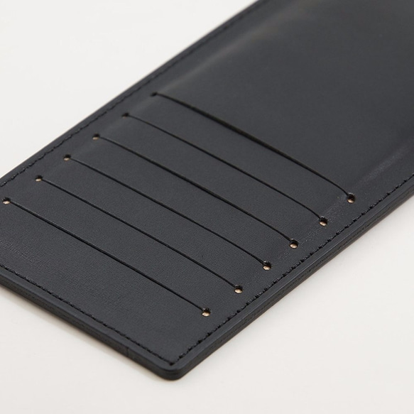 イタリアンカーフ 本革 カードケース 12枚収納可能 (ブラック) 3枚目の画像