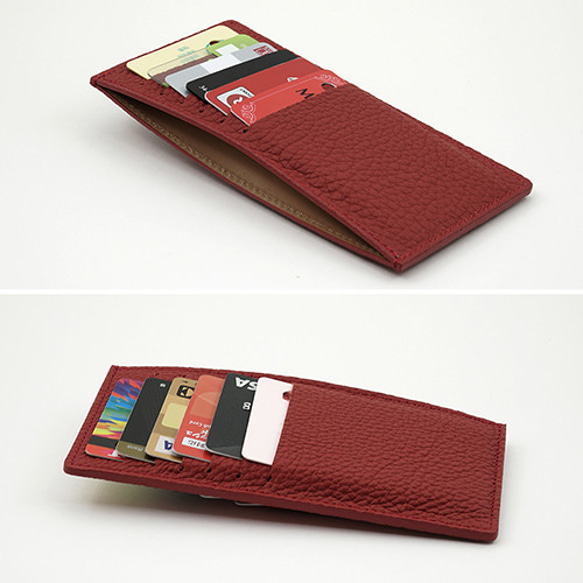 ドイツシュリンク 赤 カードケース カブセ財布に綺麗に収まる （カード12枚収納可） 4枚目の画像