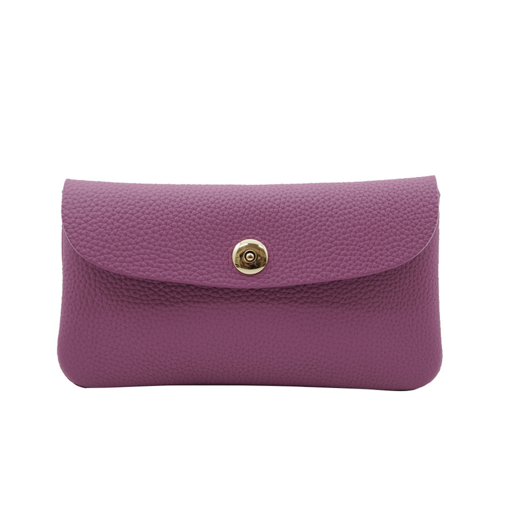 高級ドイツシュリンク かぶせ型 長財布 マグネット釦（ボタン）丸みが かわいい 本革 レディース 財布（サーフ）