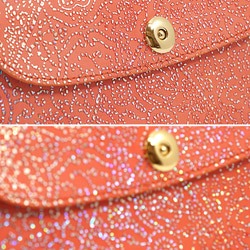 光を纏って美しく輝く スペイン シープレザー FIORINO フィオリーノ かぶせ型 長財布（オレンジ） 7枚目の画像