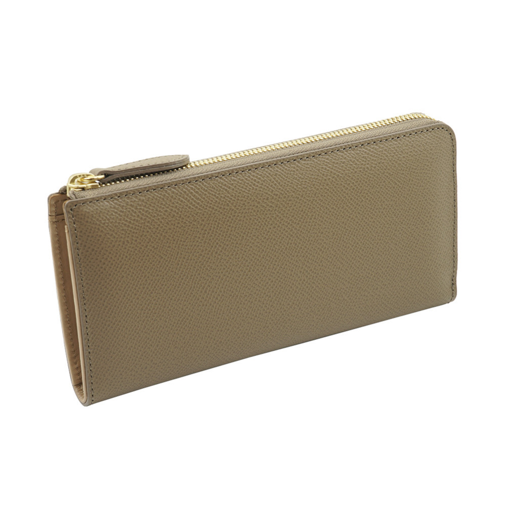 ドイツ クロム鞣し 最高峰 牛革 ノブレッサカーフ 本革 L字ファスナー 長財布 （トープ）