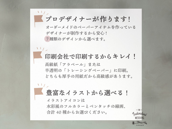 タイムラインカード【セミオーダー】01：シンプル／ゴールド【結婚式の招待状に】 10枚目の画像