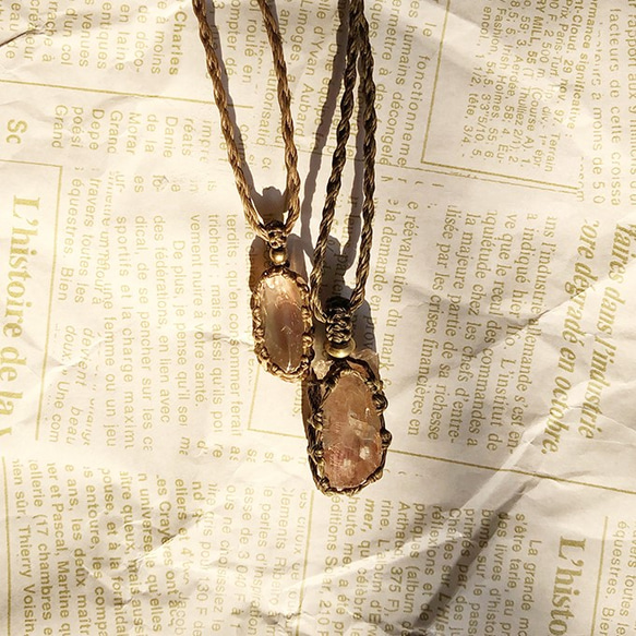 茜色の夕焼け２（原石）～オレゴンサンストーンのネックレス 5枚目の画像