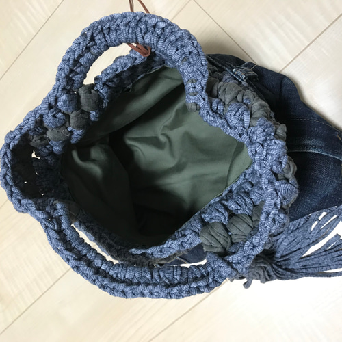 編み編みデニムリメイクバック トートバッグ GAJUMARU 通販