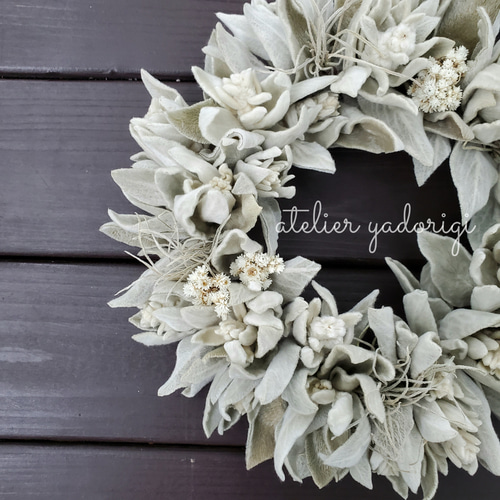 ラムズイヤーのsimpleシルバーリース'' リース Atelier YADORIGI 通販