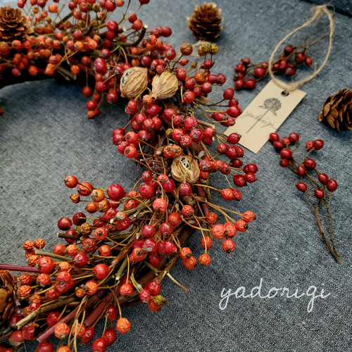 野バラの実と月桃の実のリース リース Atelier YADORIGI 通販 8288803