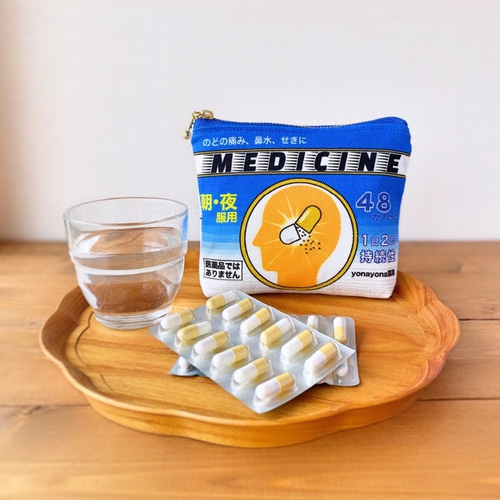 くちなし様 オーダー お薬ポーチ ハンドメイド 刺繍 両面 服薬管理