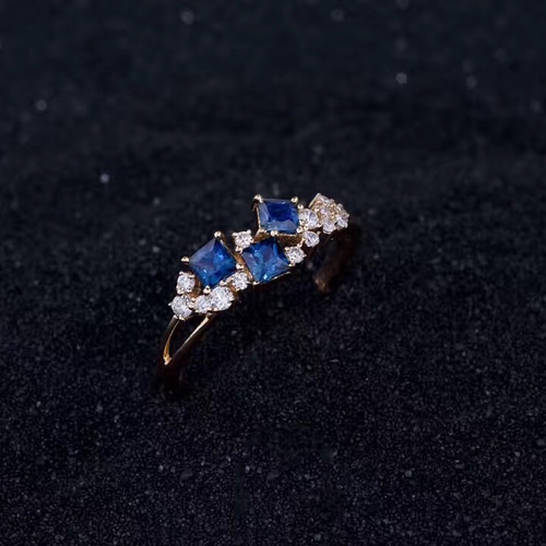 受注制作「角砂糖・豪華」K18イエローゴールド 天然サファイア/ルビー  