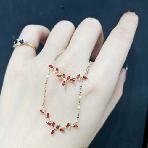ルビー　ダイヤ　K18 バッグ型の可愛いペンダント　ヘッド　ネックレス ネックレス ルビー0.1ct/ダイヤモンド0.06ct 取り巻き K18YG製