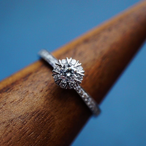 受注制作 new デザイン 0.2ct 天然ダイヤモンド K18 シンプル 指輪  