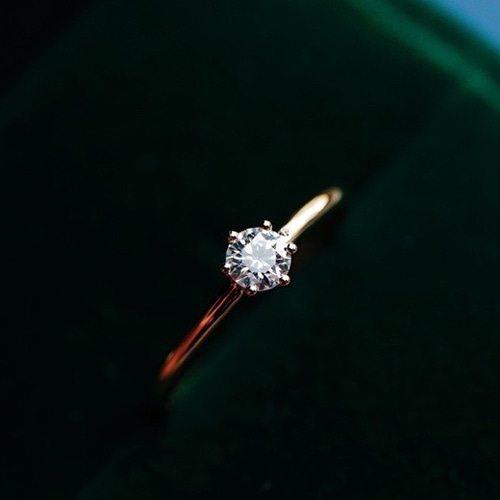 受注制作 シンプル デザイン K18 天然ダイヤモンド 高品質 0.2ct