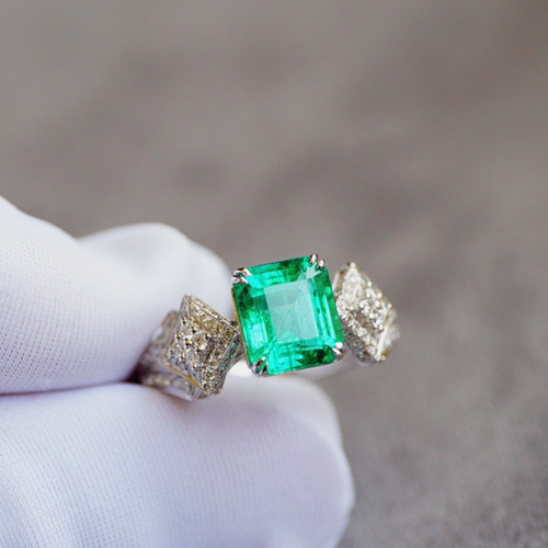 ⭐天然 エメラルド ダイヤ リング ペンダントトップ2Way