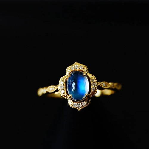 K18 天然 ムーンストーンリング サイズ10.7号 18金 6月誕生石 楽天市場