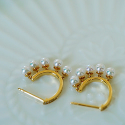 「幸せ」ピアス　天然akoya真珠　高品質　可愛い　K18 天然ダイヤモンド　幸運 5枚目の画像