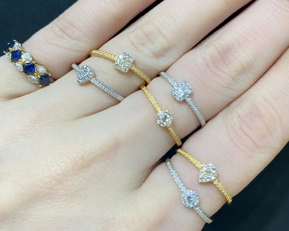 ブルーダイヤK18金WGリングサイズ22号1.1ct、刻印有箱2個付き！