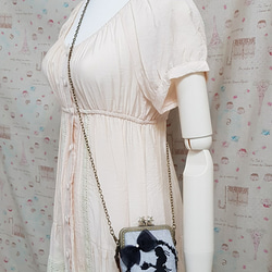 刺繡アリススターマウスゴールドバッグ携帯電話バッグコスメティックバッグハンドバッグクロスボディバッグ 7枚目の画像
