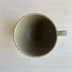 しのぎマグカップ　グレーブラウン 4枚目の画像
