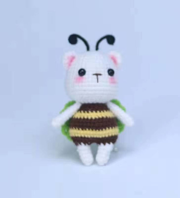 【小蜂】キーホルダー　可愛い動物編み物（りング付け） 3枚目の画像