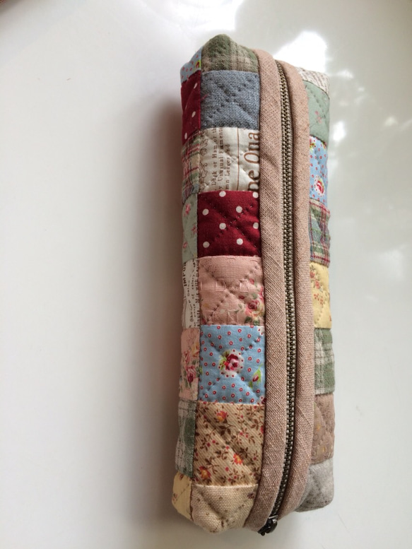 四角つなぎのパッチワークペンケース（キット) その他ケース ポプリ