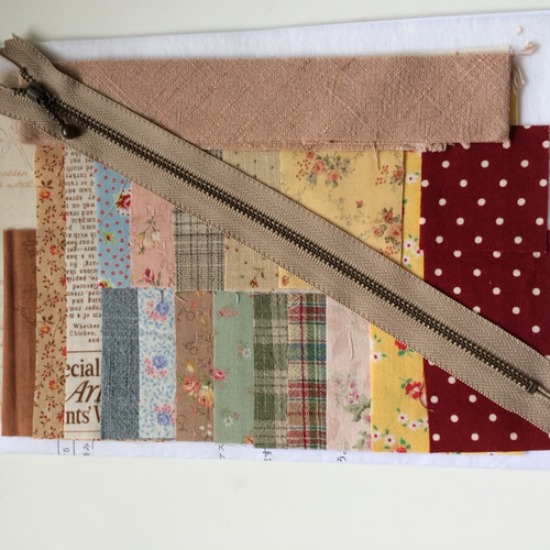 四角つなぎのパッチワークペンケース（キット) その他ケース ポプリ