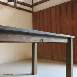 ダイニングテーブル　シンプル　無垢材　天然木　ヴィンテージ風　古木風　マット　オイル塗装　新生活　W150 5枚目の画像