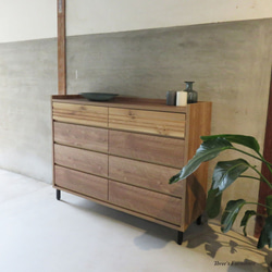 チェスト リビングチェスト ローチェスト 引出収納 食器収納 棚 オーク材 タンス アーバンスタイル w120 2枚目の画像