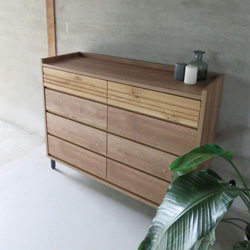 チェスト リビングチェスト ローチェスト 引出収納 食器収納 棚 オーク材 タンス アーバンスタイル w120 4枚目の画像