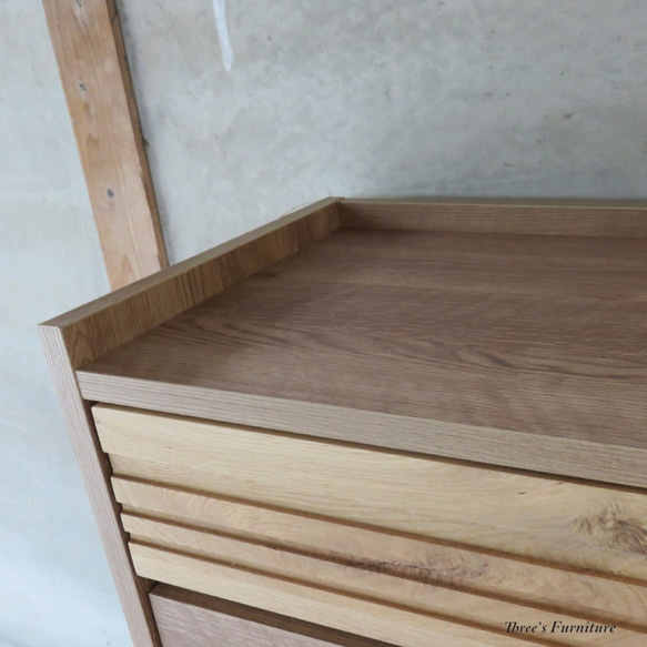 チェスト リビングチェスト ローチェスト 引出収納 食器収納 棚 オーク材 タンス アーバンスタイル w120 5枚目の画像