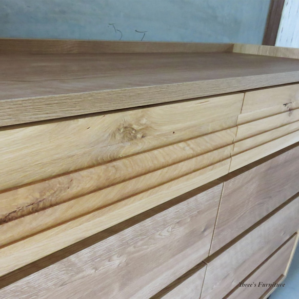 チェスト リビングチェスト ローチェスト 引出収納 食器収納 棚 オーク材 タンス アーバンスタイル w120 6枚目の画像