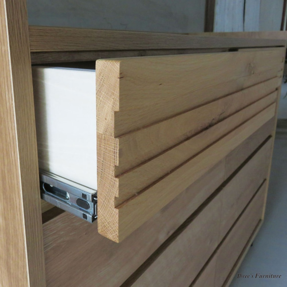 チェスト リビングチェスト ローチェスト 引出収納 食器収納 棚 オーク材 タンス アーバンスタイル w120 8枚目の画像