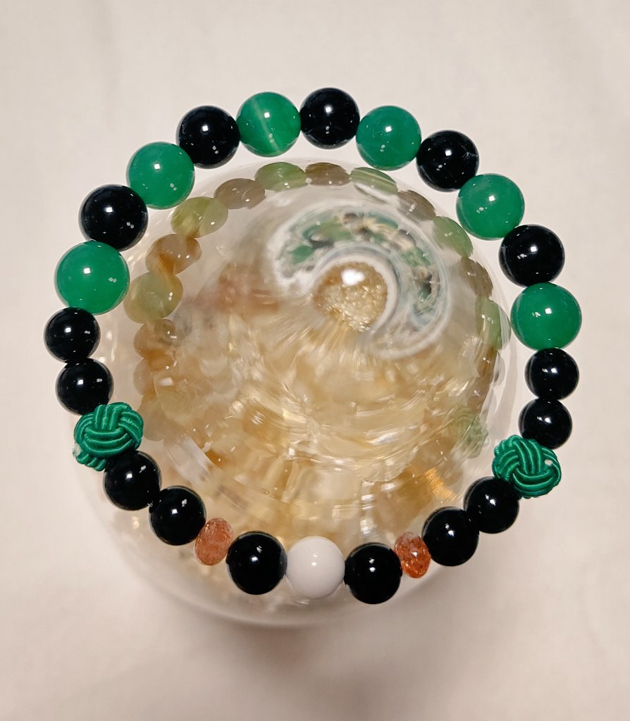 お守りやお洒落に*天然石*オリジナルブレス*竈門炭治郎*鬼*刀*滅