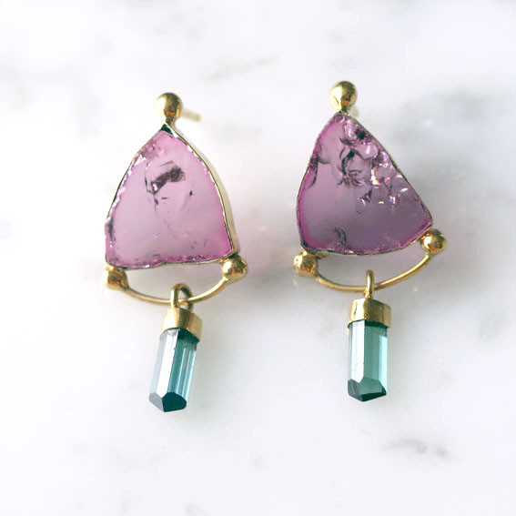 トルマリン 原石 K22 ゴージャス ピアス 両耳 天然石ジュエリー 10月誕生石 秋の誕生石2025 42,900円