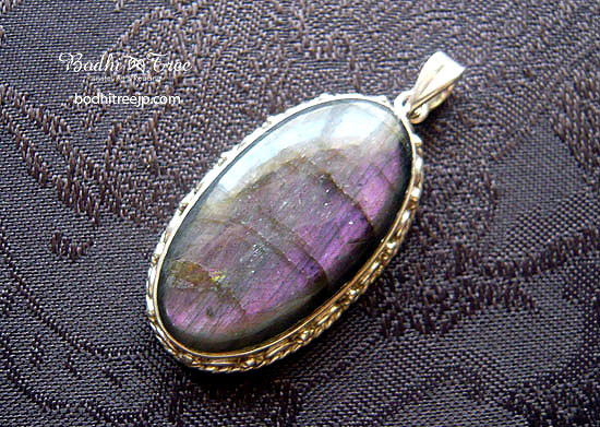 ピンクラブラドライト ペンダント 大きめ 45.15ct 一点物 エスニック sv925 天然石ジュエリー【送料無料】