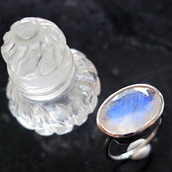 Blue Moonstone SV Ring-c 第3張的照片