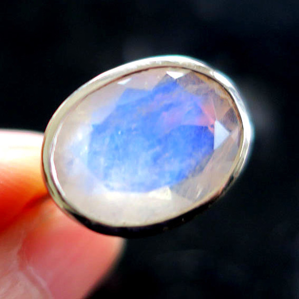 Blue Moonstone SV Ring-c 第4張的照片