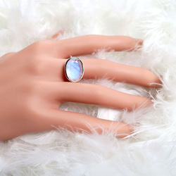 Blue Moonstone SV Ring-c 第6張的照片