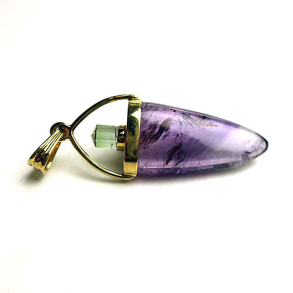 電氣石+紫水晶K18吊墜（含郵費） 第7張的照片