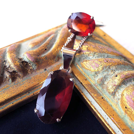 大粒 ガーネット リング ＋ ペンダント【2点セット】1月誕生石｜天然石ジュエリー ホリデーボックス2025