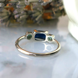 藍晶石與祖母綠組合 SV 戒指 第5張的照片